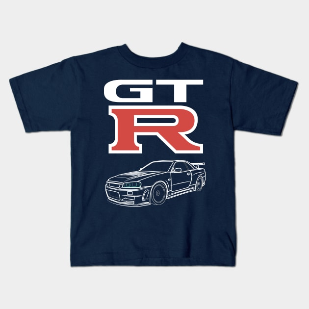 Skyline GTR Kids T-Shirt by CrimsonsDesign